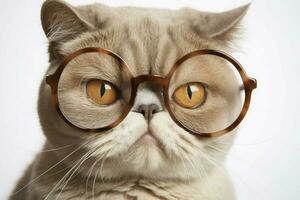 Cat wearing glasses. Generate Ai photo