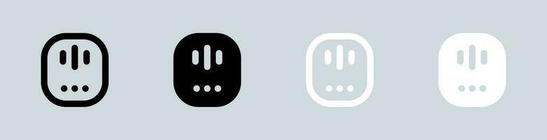 Voice assistant icon set in black and white. Smart talk signs vector illustration.