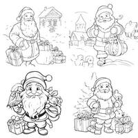 página para colorear de navidad para niños vector