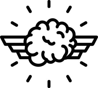 Brain idea symbol icon vector image. Illustration of the creative intelligence think design image. EPS 10