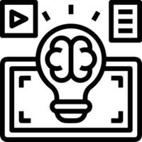 Brain idea symbol icon vector image. Illustration of the creative intelligence think design image. EPS 10