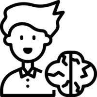 Brain idea symbol icon vector image. Illustration of the creative intelligence think design image. EPS 10