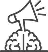 Brain idea symbol icon vector image. Illustration of the creative intelligence think design image. EPS 10