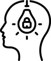 Brain idea symbol icon vector image. Illustration of the creative intelligence think design image. EPS 10