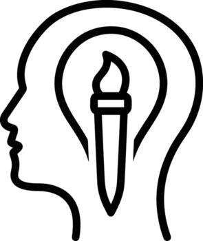 Brain idea symbol icon vector image. Illustration of the creative intelligence think design image. EPS 10