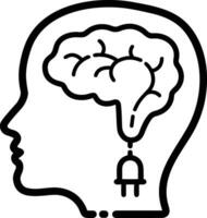 Brain idea symbol icon vector image. Illustration of the creative intelligence think design image. EPS 10