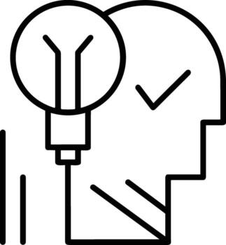 Brain idea symbol icon vector image. Illustration of the creative intelligence think design image. EPS 10