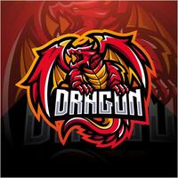 dragon mascot esport logo design vector