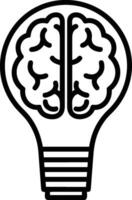 Brain idea symbol icon vector image. Illustration of the creative intelligence think design image. EPS 10
