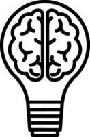 Brain idea symbol icon vector image. Illustration of the creative intelligence think design image. EPS 10