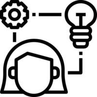 Brain idea symbol icon vector image. Illustration of the creative intelligence think design image. EPS 10