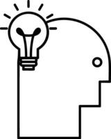 Brain idea symbol icon vector image. Illustration of the creative intelligence think design image. EPS 10