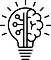 Brain idea symbol icon vector image. Illustration of the creative intelligence think design image. EPS 10