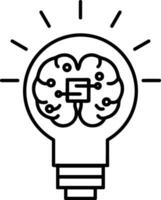 Brain idea symbol icon vector image. Illustration of the creative intelligence think design image. EPS 10