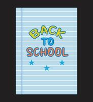 Back to school text on a notebook page vector