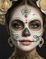 Pretty woman with make up day of the dead photo