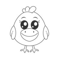 Cute bird standing cartoon style for coloring vector