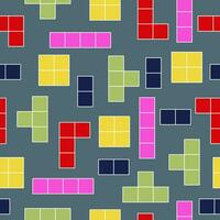 tetris píxel ladrillos juego vector sin costura modelo.