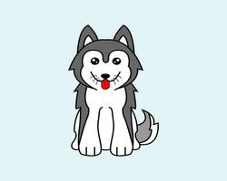 perro dibujos animados vector ilustración modelo para colorante libro dibujo lección para niños