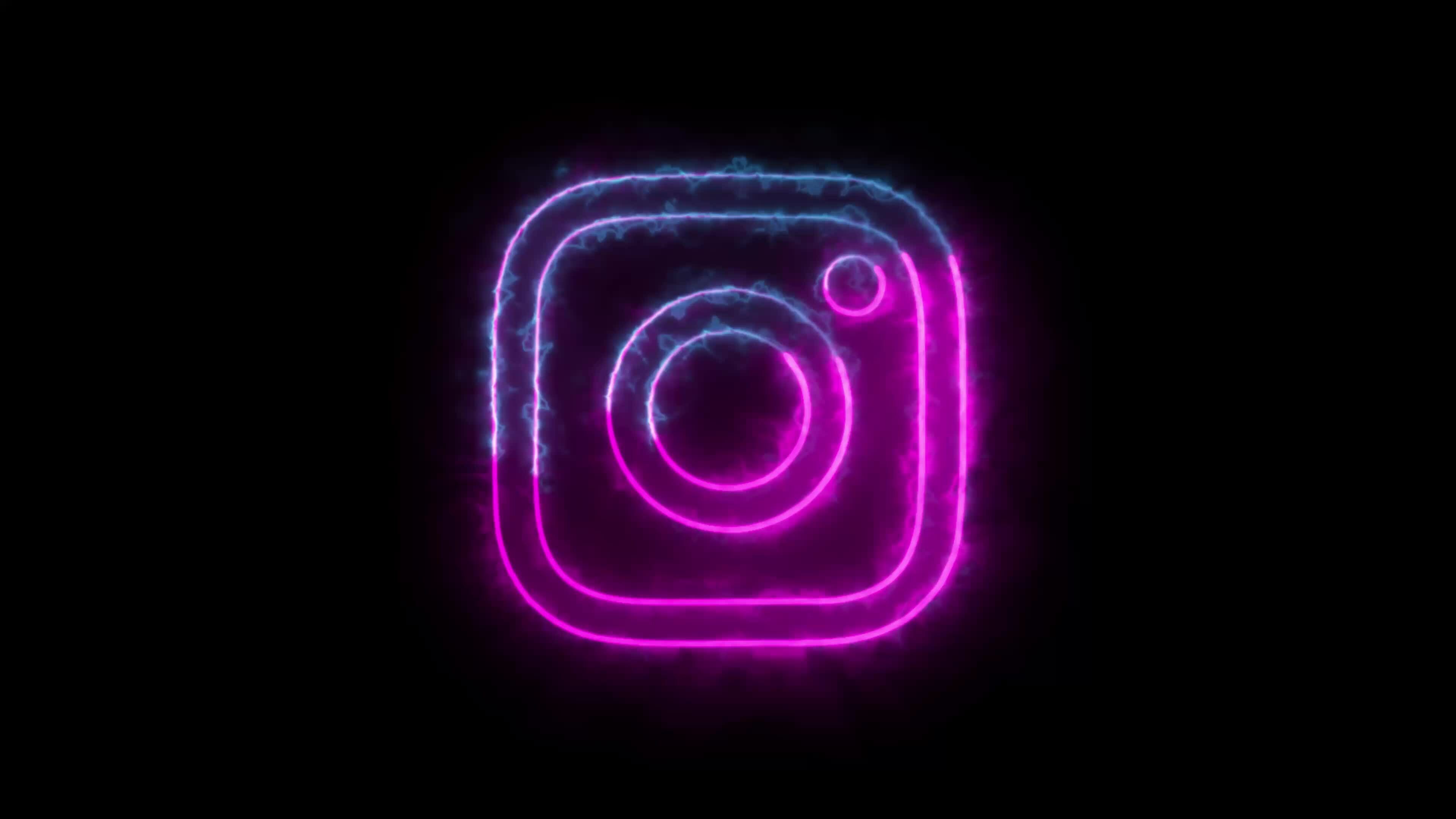 Social Media with neon effect on black background 27460166 Stock Video ...