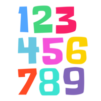 Colourful Maths Numbers vector illustration png