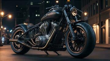 Conceptual design of A custom motorcycle isolated on various background photo