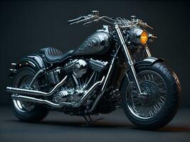 Conceptual design of A custom motorcycle isolated on various background photo