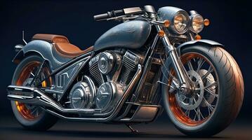 Conceptual design of A custom motorcycle isolated on various background photo