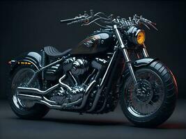 Conceptual design of A custom motorcycle isolated on various background photo