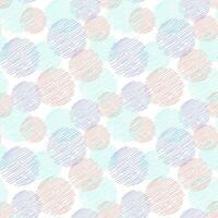 Seamless pattern of circles consisting of pale red, purple, turquoise oblique lines. Vector. Trendy abstract pattern for print, textile, fabric, clothing, cover, notebook, design, background. vector