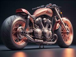 Conceptual design of A custom motorcycle isolated on various background photo