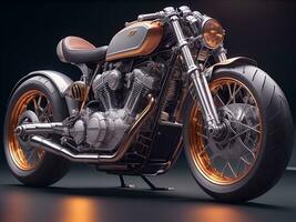 Conceptual design of A custom motorcycle isolated on various background photo