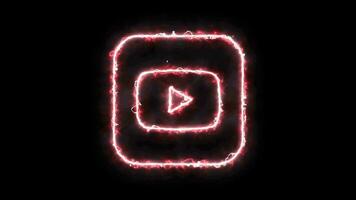 sociale media con neon effetto su nero sfondo video