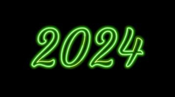 contento nuovo anno 2024 su nero sfondo video