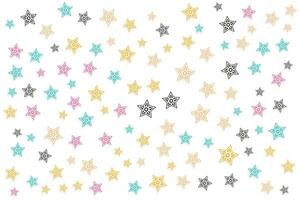 Star vector seamless pattern isolated on white background