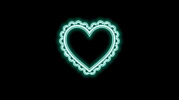 Animated glowing colorful neon heart video