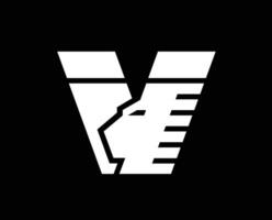 venezia club símbolo logo blanco serie un fútbol americano Italia resumen diseño vector ilustración con negro antecedentes