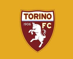 Torino FC Club Logo Symbol Serie A Football Calcio Italy Abstract Design Vector Illustration With Yellow Background