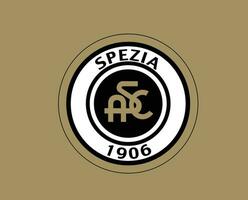 Spezia Calcio Club Logo Symbol Serie A Football Calcio Italy Abstract Design Vector Illustration With Brown Background