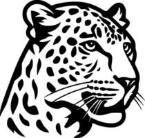 leopardo - negro y blanco aislado icono - vector ilustración