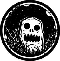 Horror, Black and White Vector illustration