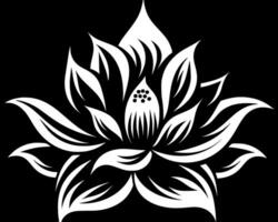 Flower, Black and White Vector illustration