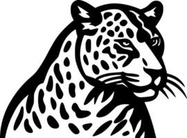 leopardo - negro y blanco aislado icono - vector ilustración