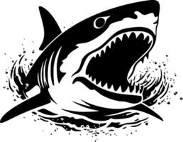 Shark, Black and White Vector illustration