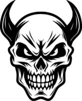 Skull, Black and White Vector illustration