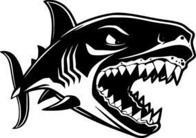 Shark, Black and White Vector illustration