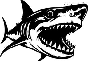 Shark - Black and White Isolated Icon - Vector illustration