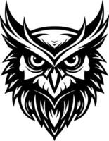 Owl - Black and White Isolated Icon - Vector illustration