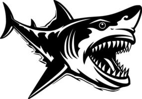 Shark, Black and White Vector illustration