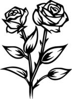 Roses, Black and White Vector illustration